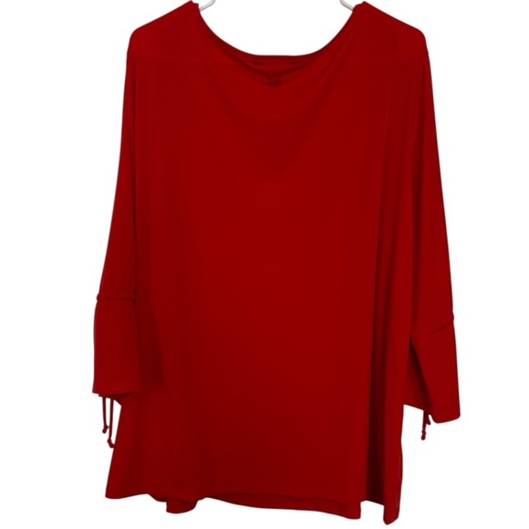 ❤️‍🔥Ellen Tracy Red Blouse with Ring Accent - Picture 6 of 7